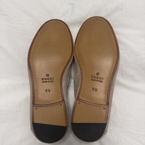 Gucci San Andres Men\'s Oatmeal Suede Loafers New & Authentic size 8.5 US size 9 main image 4